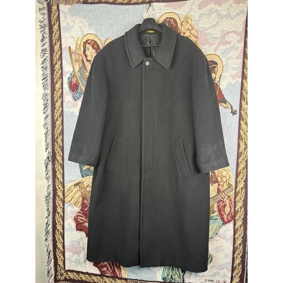 Vintage Mens Battaglia Wool & Cashmere Single Breasted Overcoat Size 48* Italy
